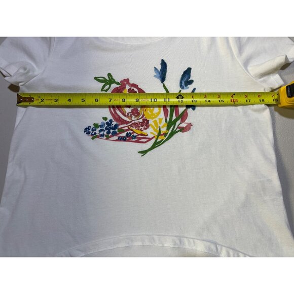Style & Co Womens Small / Medium (See Measurements) Perf Tee White Graphic Tee - Picture 5 of 9